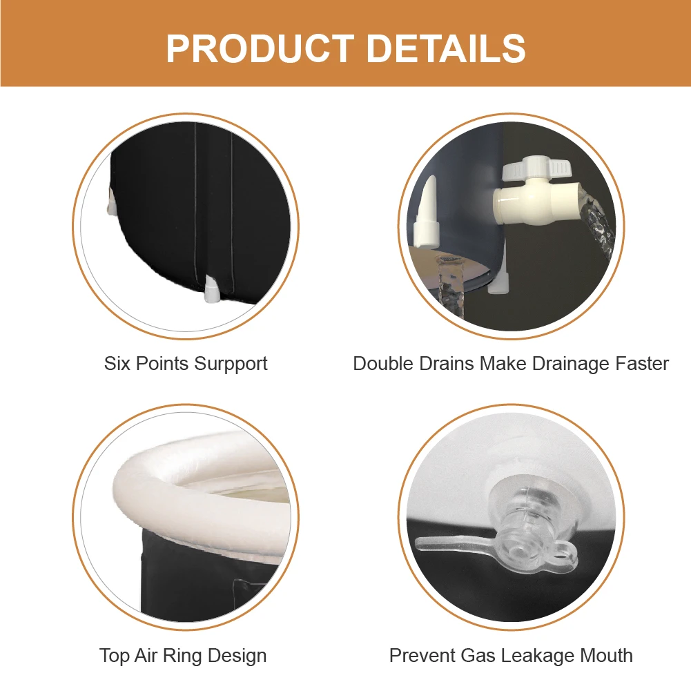 Safety Foldable inflatable Bathtub Adults ice Bath Bucket