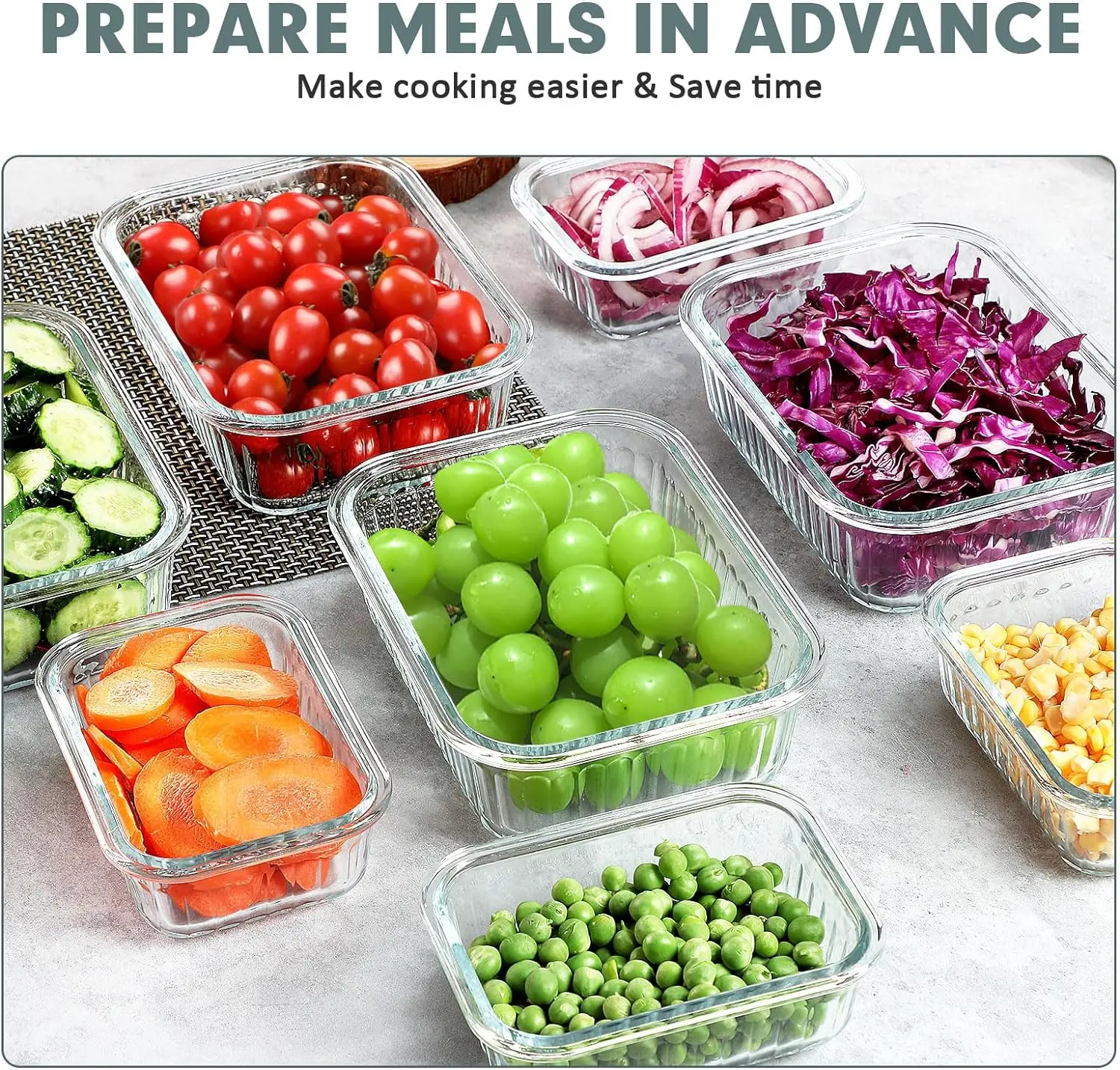 Borosilicate Glass Storage, BPA Free Bento Lunch Boxes, Glass Meal Prep Containers Set with Lids