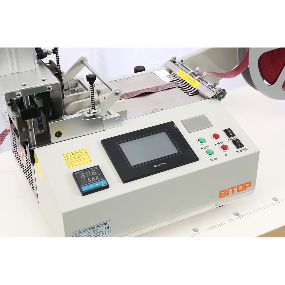 Automatic Roll to Elastic Strap Label Cutter Machine with Touch Screen