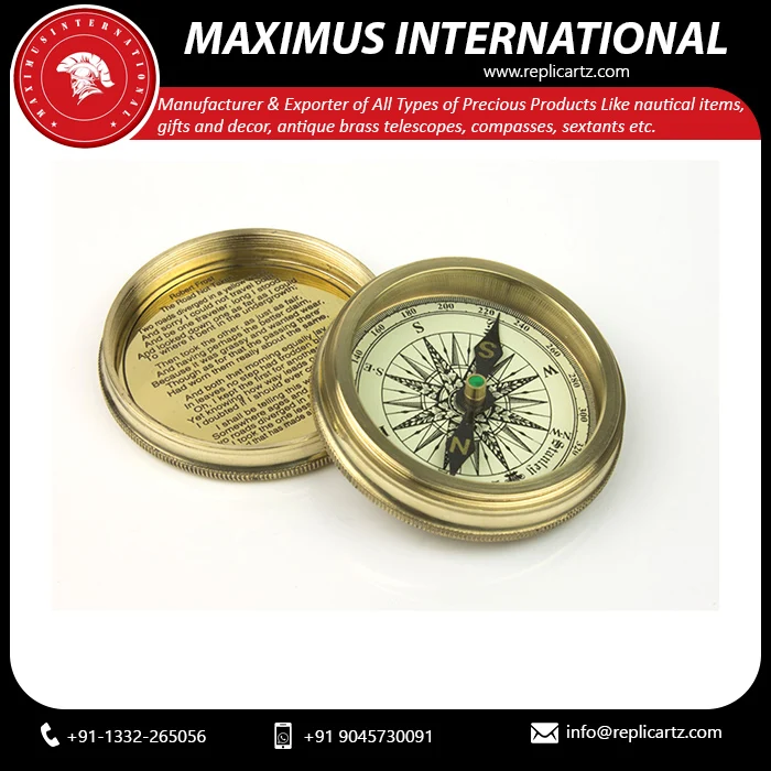 Best Antique Vintage Brass Sundial Compass for Camping Hiking Travelling Birthday Gift Graduation Gift for Your Loved Ones