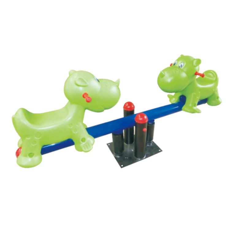 
High quality cheap children game outdoor animal kids playground seesaw plastic seat 