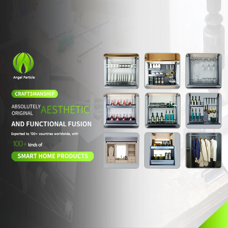 custom made Automatic Lifting kitchen cabinet lift Touch Control cabinet lift Smart Sensing pull out basket kitchen