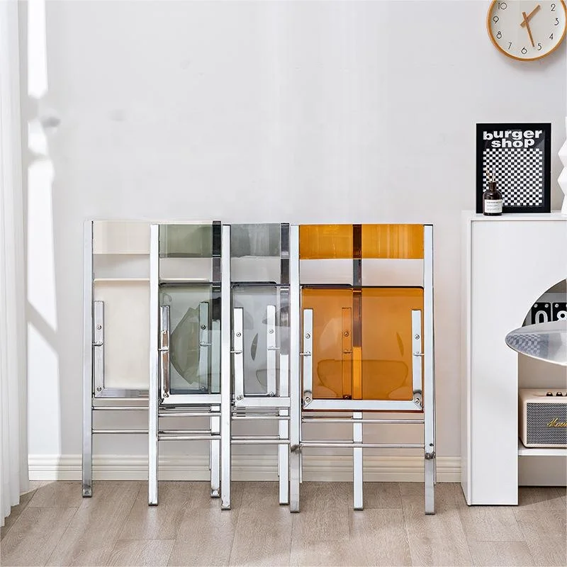 AIRFFY OEM/ODM chaise plastique Low Price Modern Style Dining Chairs Acrylic Transparent Folding Chair for Wedding Event