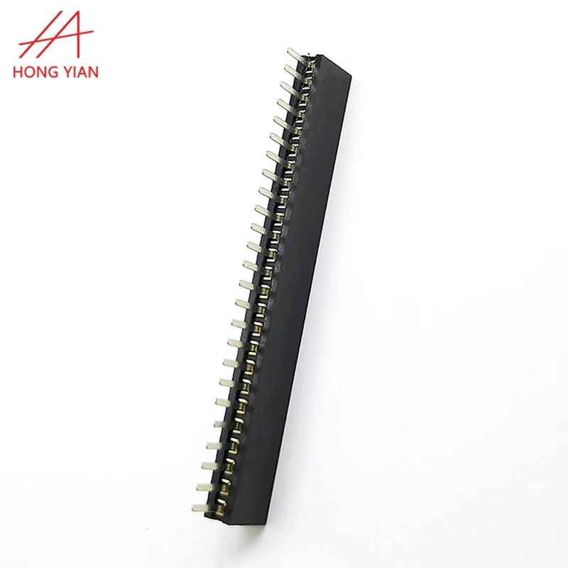 PCB Board to Board Connector Single/Double Row Right Angle 2.54 3.96 .5.08mm Pitch Gold Flash 2-80Pins Male Pin Header
