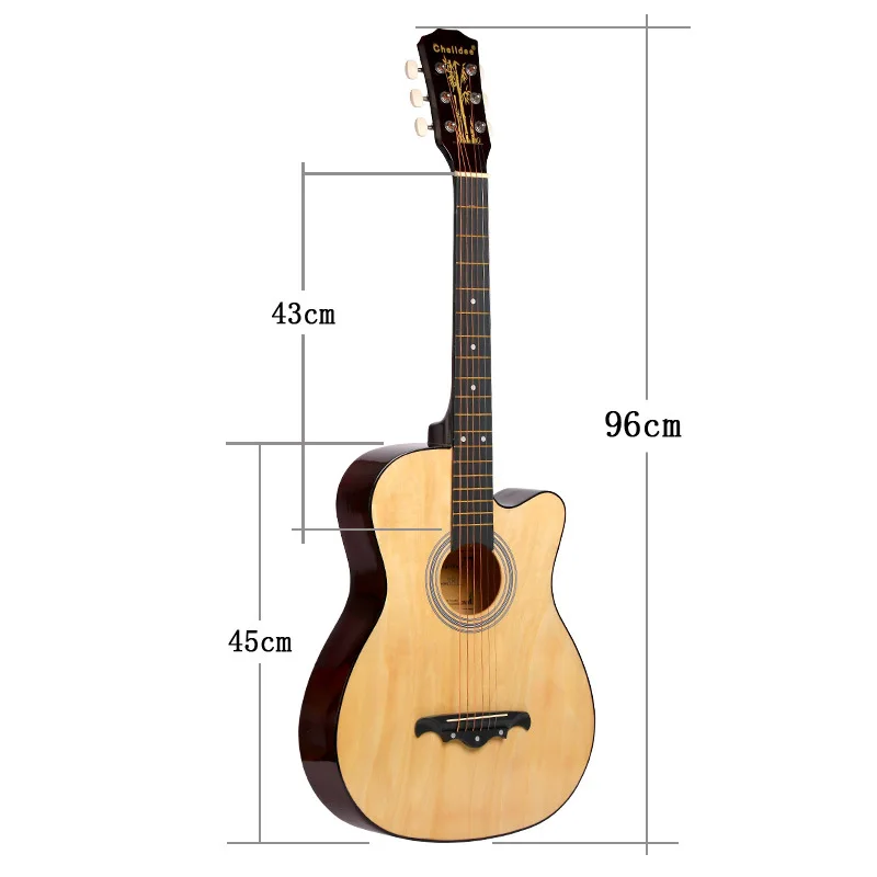 Hot Sale 38 inch Acoustic Guitar Popular Colored Handmade Basswood Acoustic Guitar for student kids