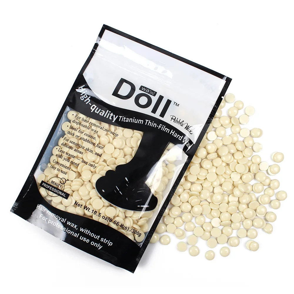 Doll Wax 300g Creme  Hard Wax Beans For Hair Removal  Elastic Brazilian Hard Depilatory Wax Beans