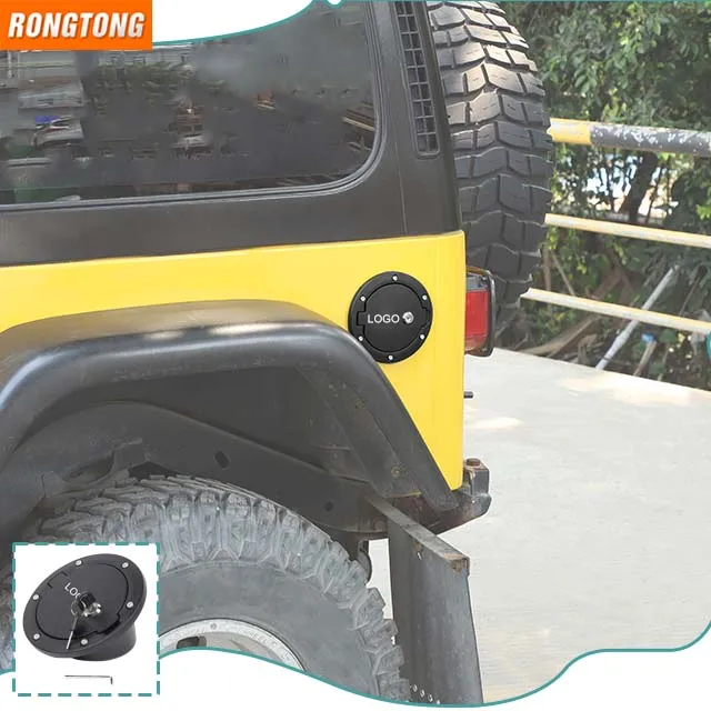 Factory Outlet Car Exterior Accessories Aluminium Alloy ABS Fuel Tank Cover Decoration For Jeep TJ 1997-2006