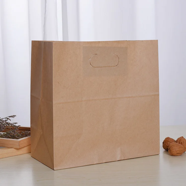 
bread bags for food packaging with logo design oil proof kraft bag 