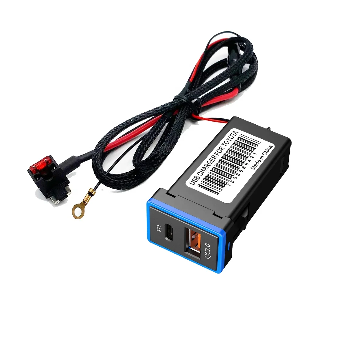 
Chelink QC3.0 PD Quick Charge Car Charger Double USB Phone DVR MP3 Adapter For Toyota 