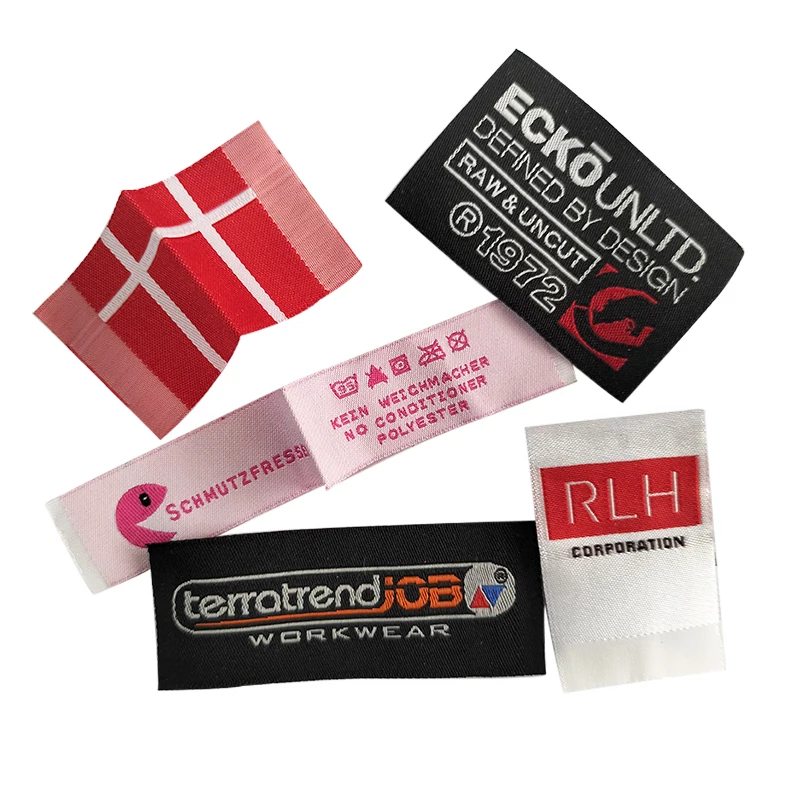 Custom T-shirt Handmade Clothing Label Brand Size Labels Main Garment Neck Woven Label For Clothing