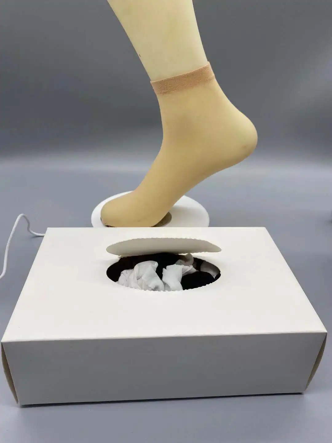 Try On Socks for shoe store Disposable Foot Socks With Box one time socks