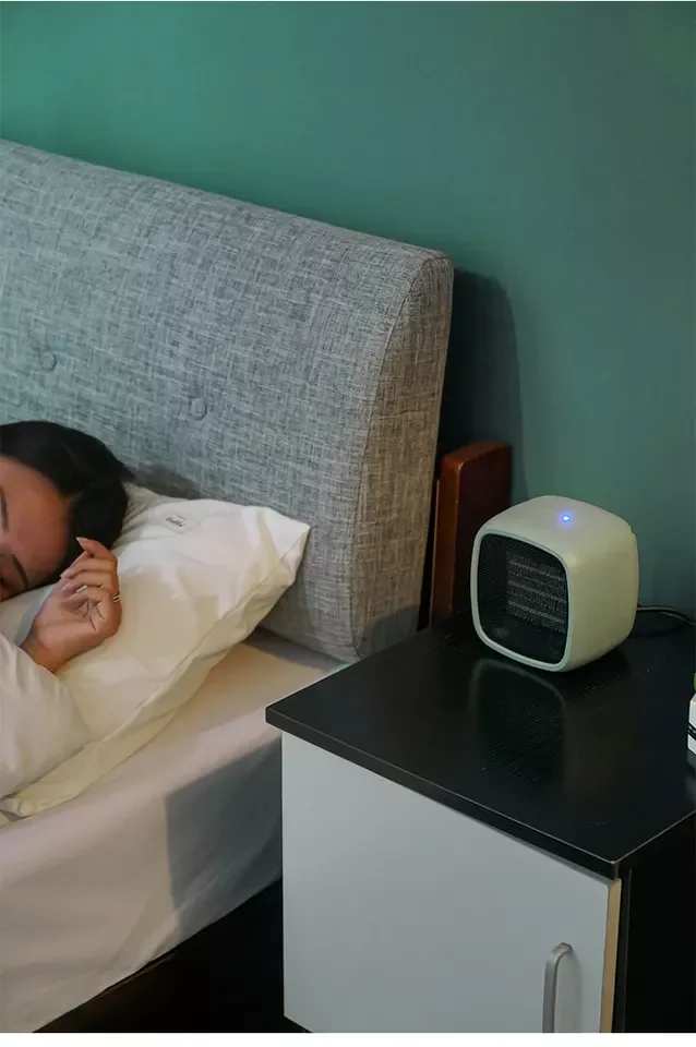 220v Electric Heater Adjustable Thermostat Personal Space Ptc Ceramic Heat Element Portable Mini Desktop Fan Heater