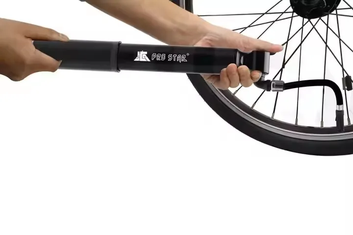 Portable mini aluminum bicycle pump with high pressure front valve for road cyclist inflators