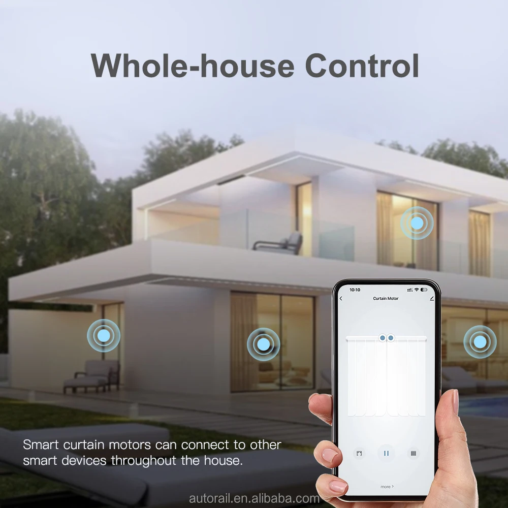 Умный дом моторизованный Сращивание полная дорожка Smart Tuya интеллектуальная направляющая для штор