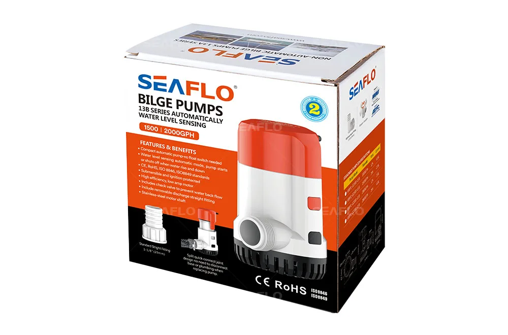 Sea flo Marine 12v Bilge Pump New Innovative Split Quick-connect joint design Easy installs