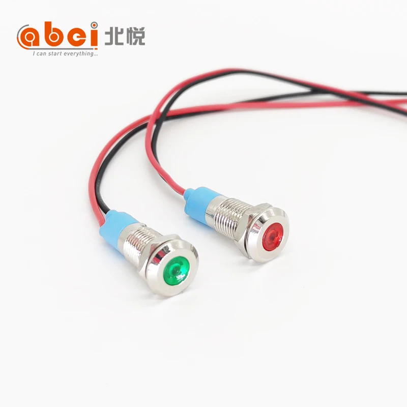 signal light 12 volt led RG 3V 6V 12V 8mm metal indicator lamp