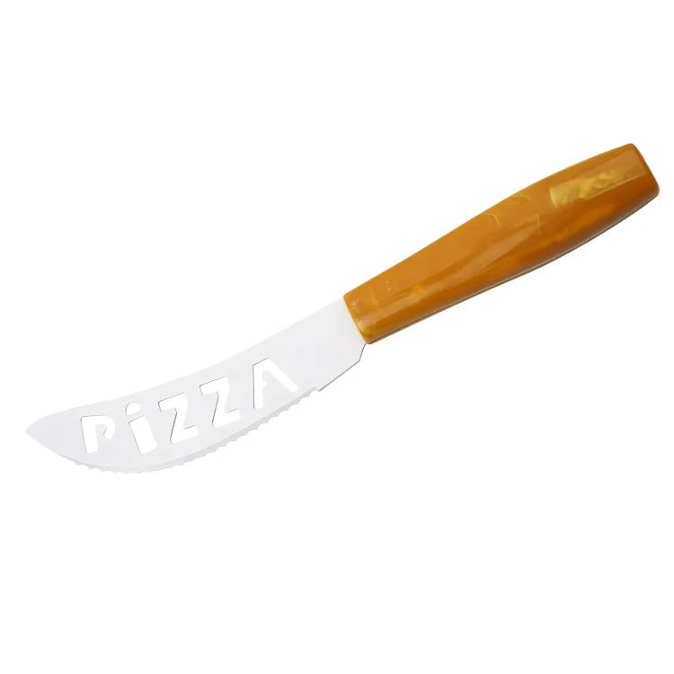 
Plastic Handle Pizza Cheese Knife with PIZZA word on the blade 