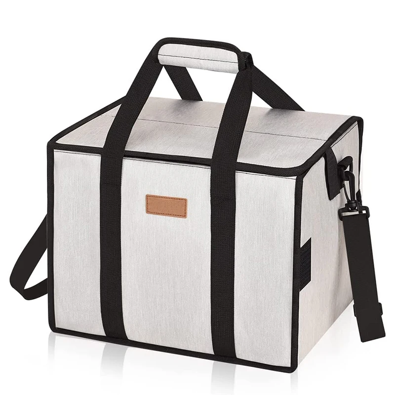 Custom Beach Hiking Durable Leak proof Collapsible Large Shoulder Strap Lunch Cool Box Picnic Thermal Insulated Cooler Bag