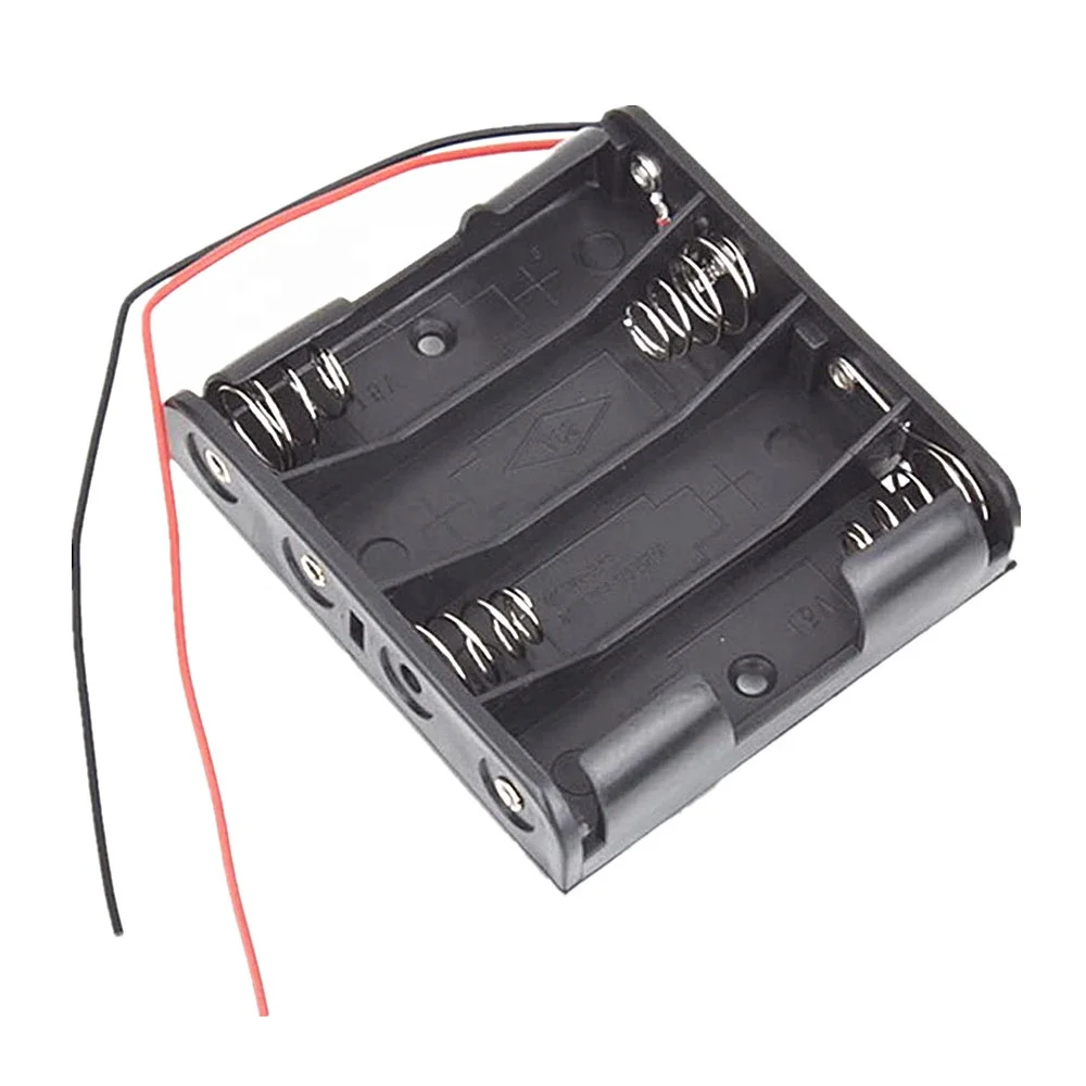 
4 * AA Battery Diy Kit Electronic Plastic Battery Case Storage Shell Box Holder with Wire Leads for 4 X AA 6.0V 4AA 