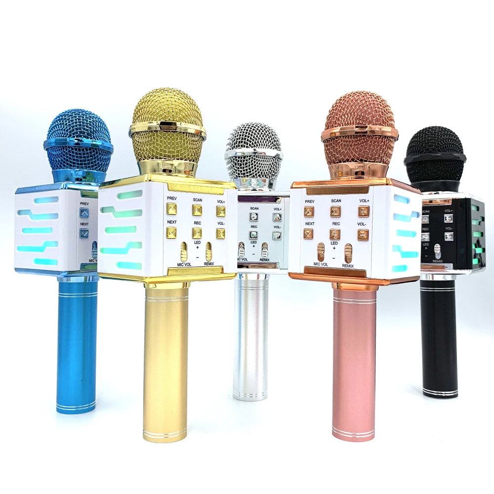 Factory Direct sales customized and wholesale handheld LED lamp wireless karaoke DS-868 microphone