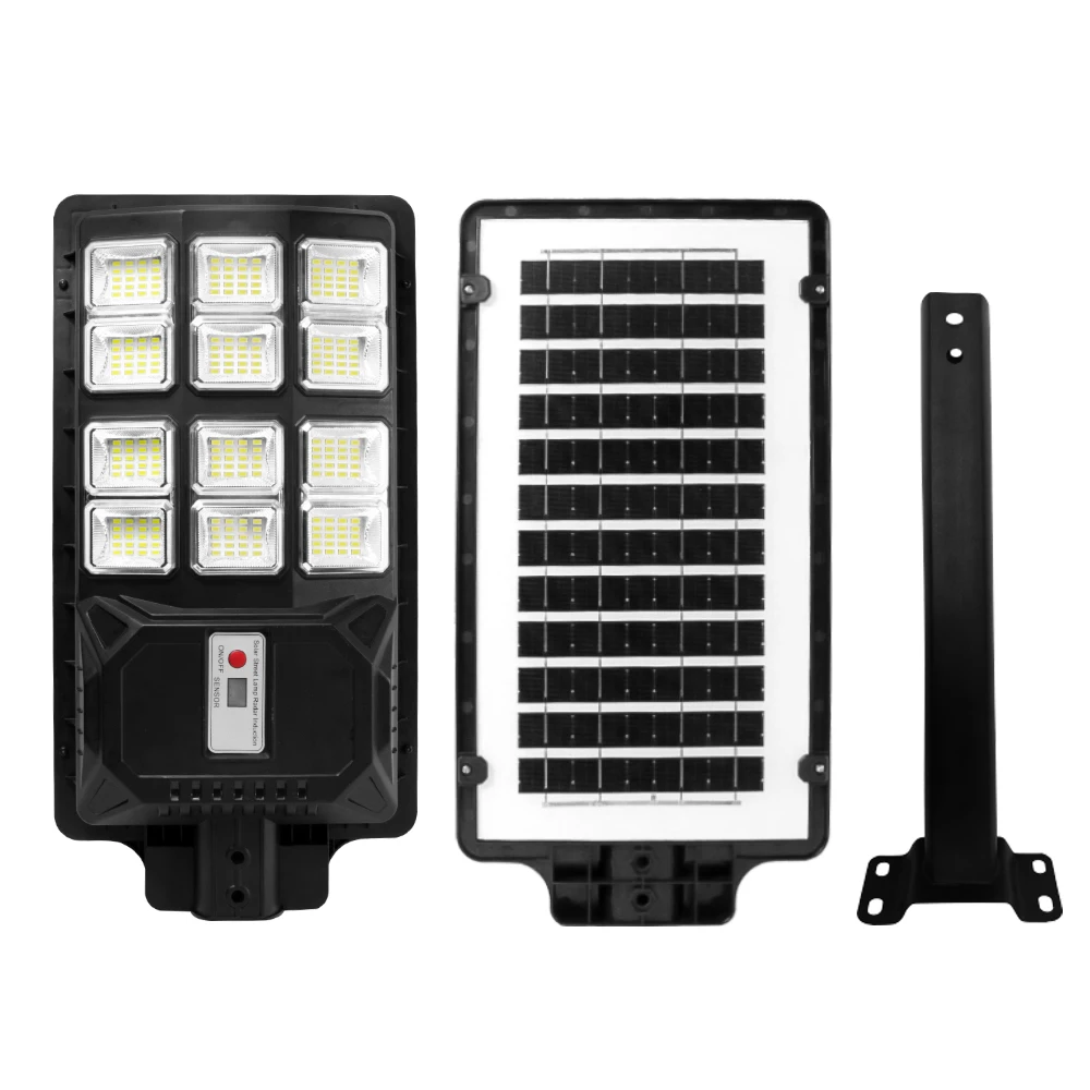 solar panel charging High transmittance PC panel induction light remote control of high quality solar street light with pole