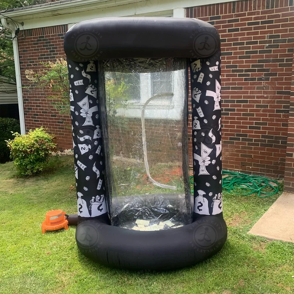 Popular money machine game Portable Inflatable Cube Catching Money Inflatable Cash Machine for party and village fair