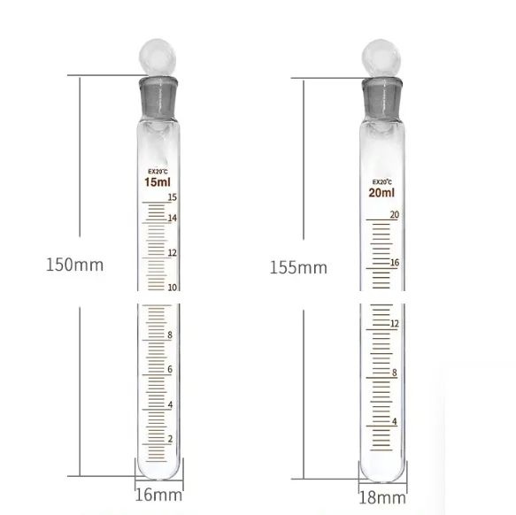10ml 25ml 50ml 100ml Round Bottom Test Tube Disposable Medical Glass Pipe High Borosilicate Test Tube