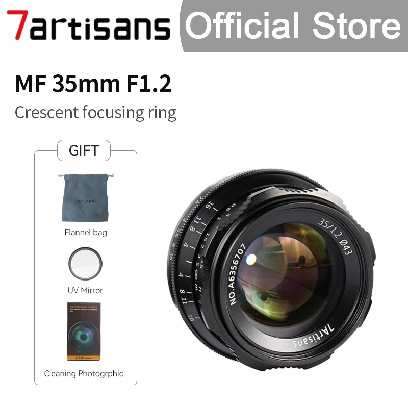 7artisans 35 мм F1.2 объектив с фиксированным фокусным расстоянием для объектива Sony E/Nikon Z/для цифровой фотокамеры Fuji XF APS-C фотоаппарат ручной беззеркальных A6500 A6300 X-A1