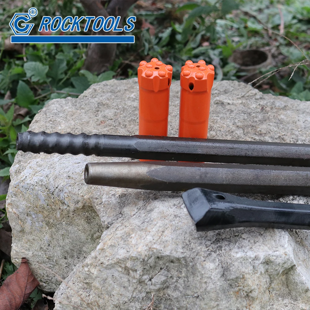 Top Hammer Small Hole Rock Tool Taper Button Bit Integral Drill Rod for Stone Mining Drilling