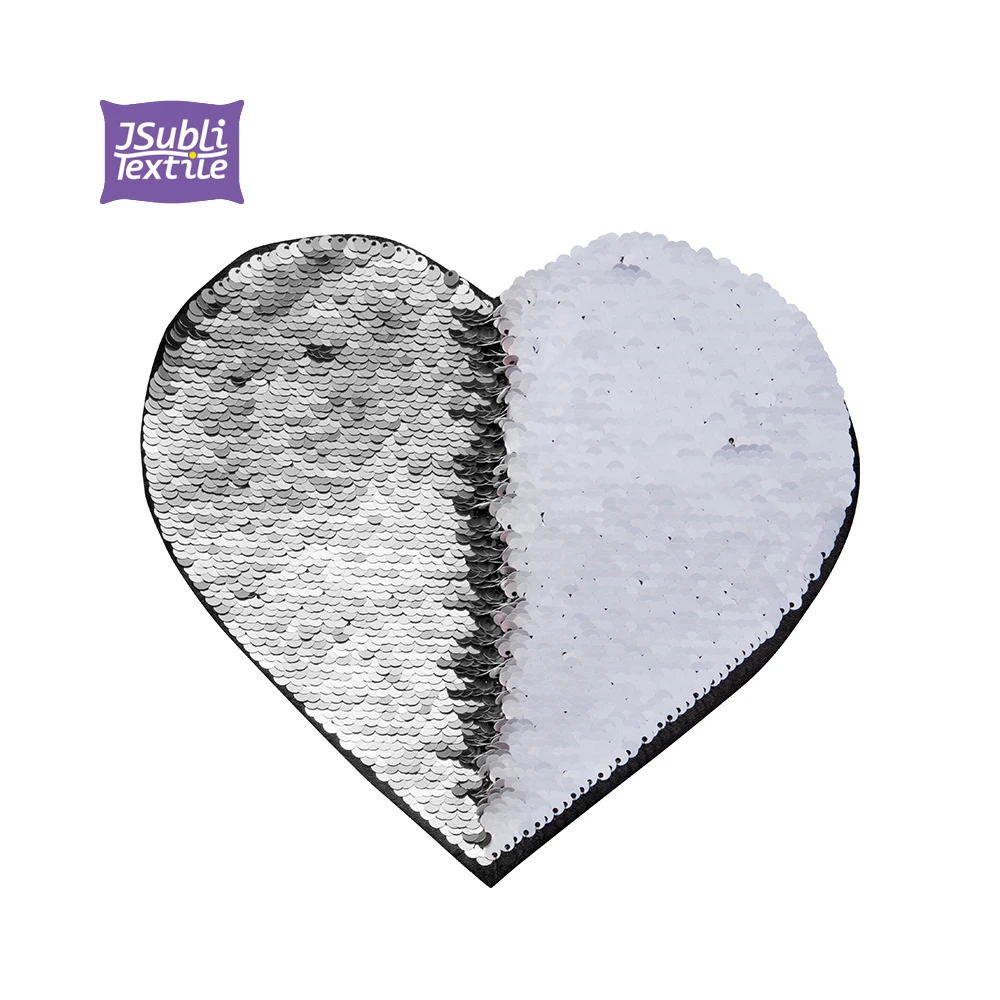 Jsubli Textile Custom Cheap Sublimation Blanks Flip Sequins Adhesive Black Base Patch Flip Sequins Transfer