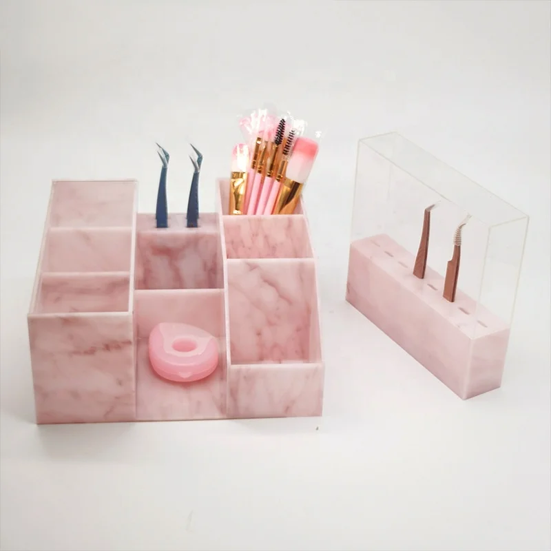 Hot sell 8 Holes Acrylic Eyelash Tweezer Storage Box Case Rack Durable Tweezers Holder
