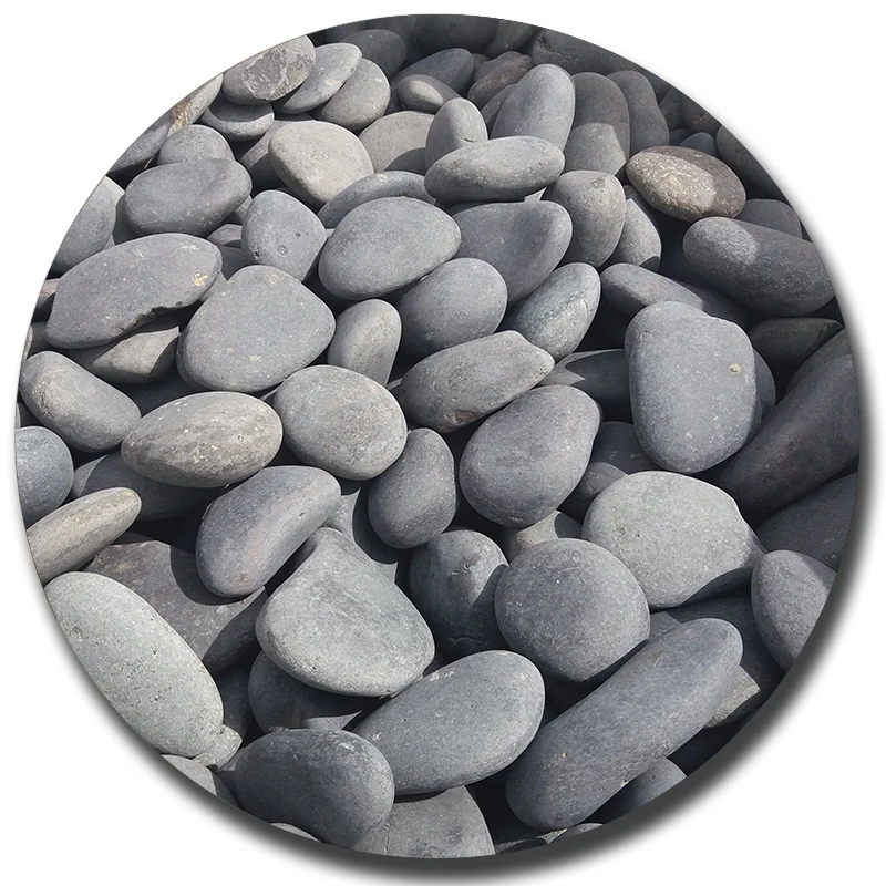 Black big pebbles mexican beach pebbles for gardens decoration