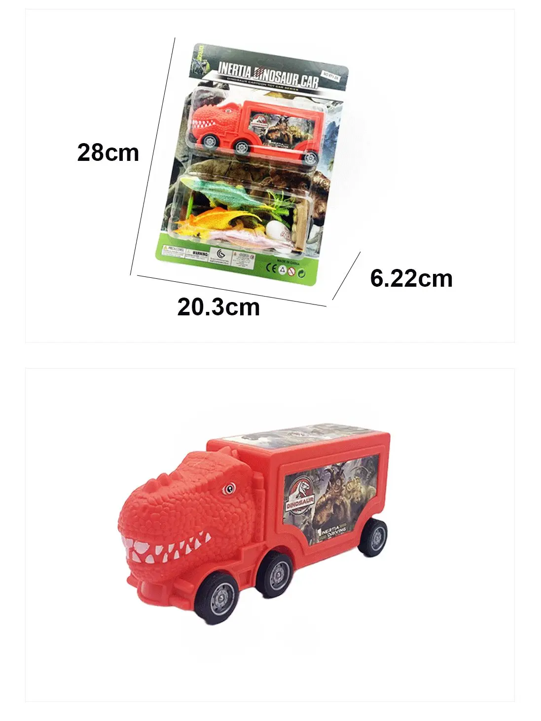 New Arrivals Sucker Dinosaur Car Candy Toy Plastic Cartoon Models Friction Dinosaur Play Set with Candy