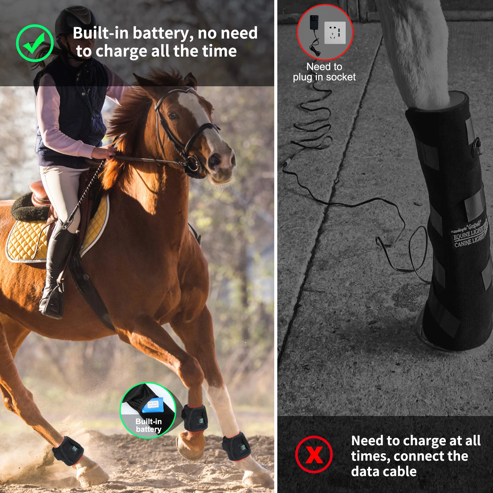 Anredar Red Light and Near Infrared Equine Light Therapy Pads for Horse