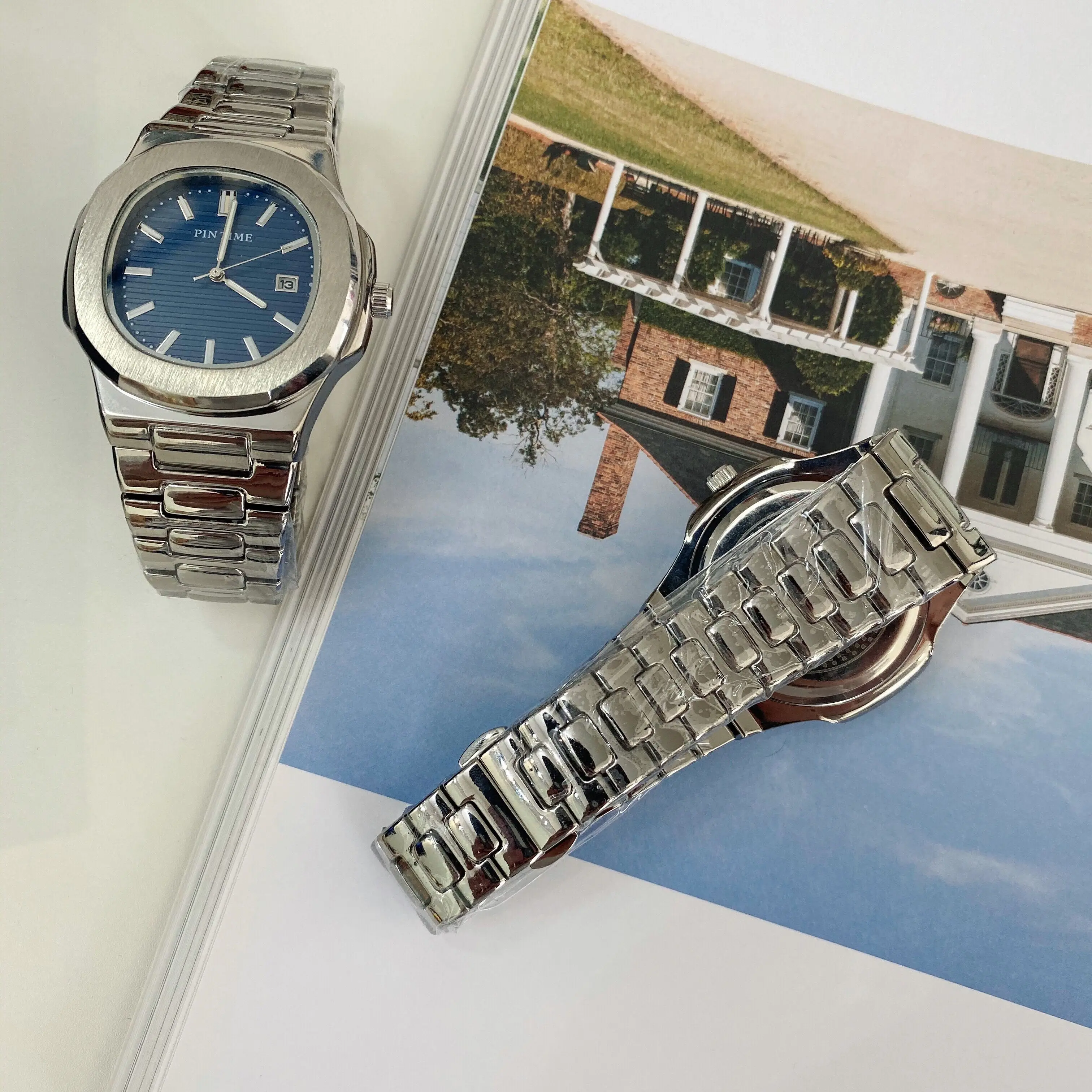 PINTIME Luxury Fashion Shining Crystal Quartz Date Watch Manufacturer Wholesale Custom Your Own Brand Wrist watch