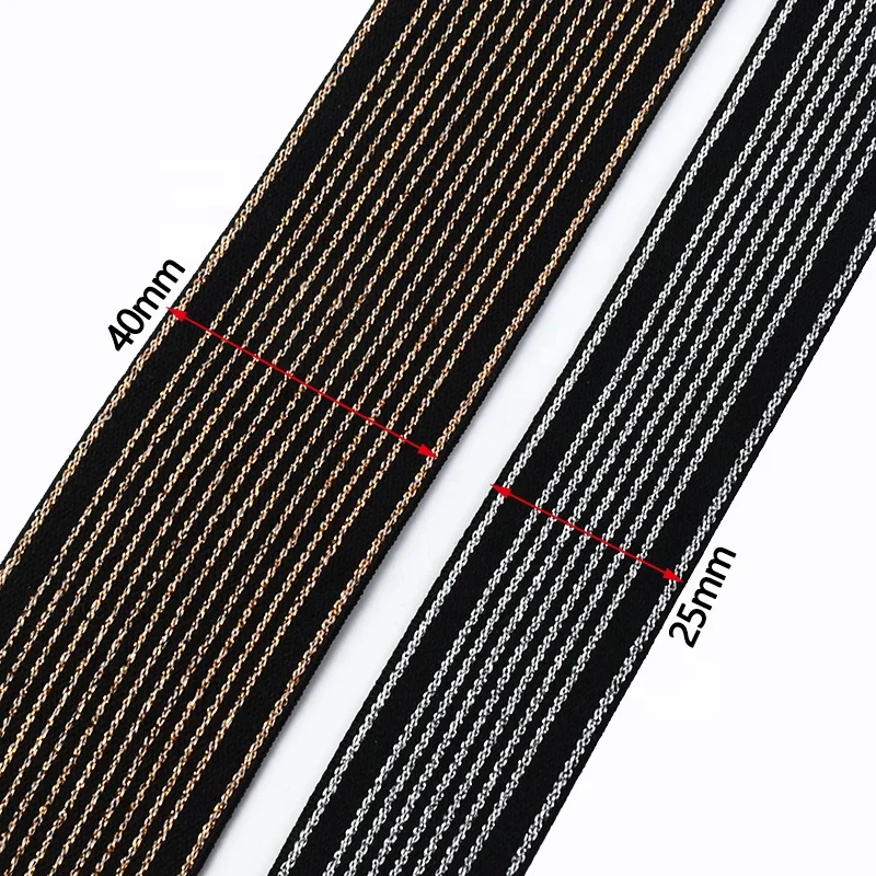 Meetee EB079 40mm Garment Accessories DIY Handmade Sewing Material For Clothing Home Textile Tinsel Colored Striped Elastic Band