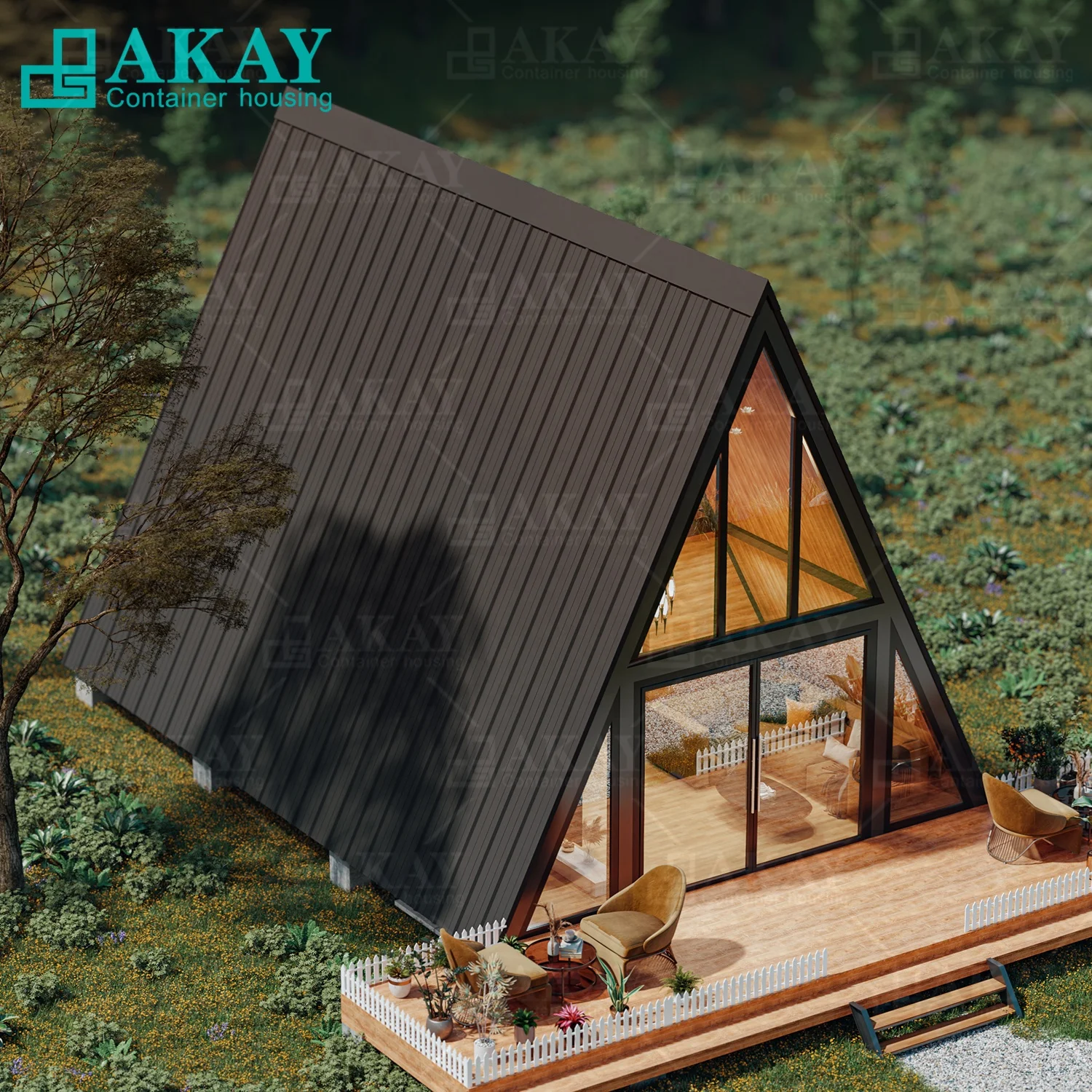 Luxury Frame Small Triangle House, Low-Rise Heat-Insulated Villa, Modular Home, Detachable Container House