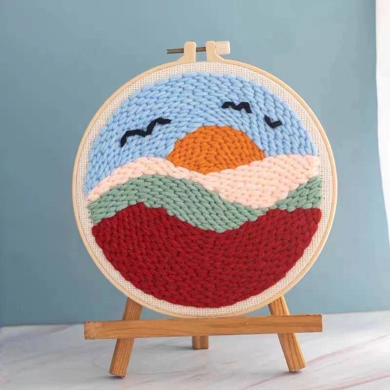  Hot Sale on Amazon Diy Set Punch Needle Starter Kit for Beginner Cartoon Rug