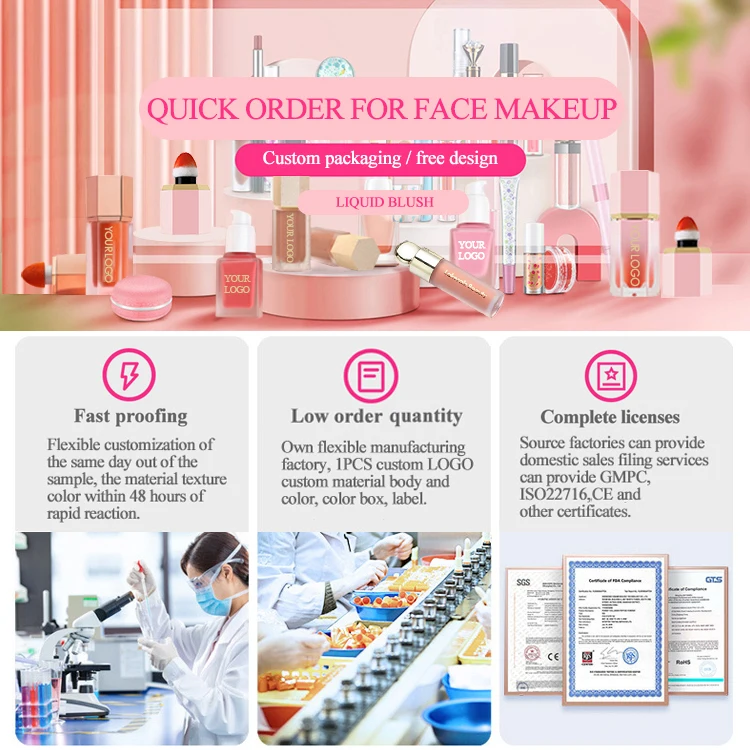 OEM Customized Dual-Use Juice Liquid Blush Natural Makeup Lasting Non-Marking Face Blush