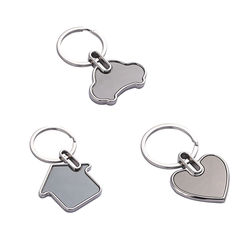 Custom Logo Blank Rotating Metal Round Laser  Stainless Steel Blank Engraving Keychain Keyring