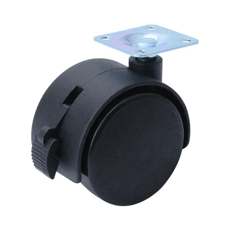 China made high quality Top plate nylon plastic black cheap Lockable trolley wheels office chair caster