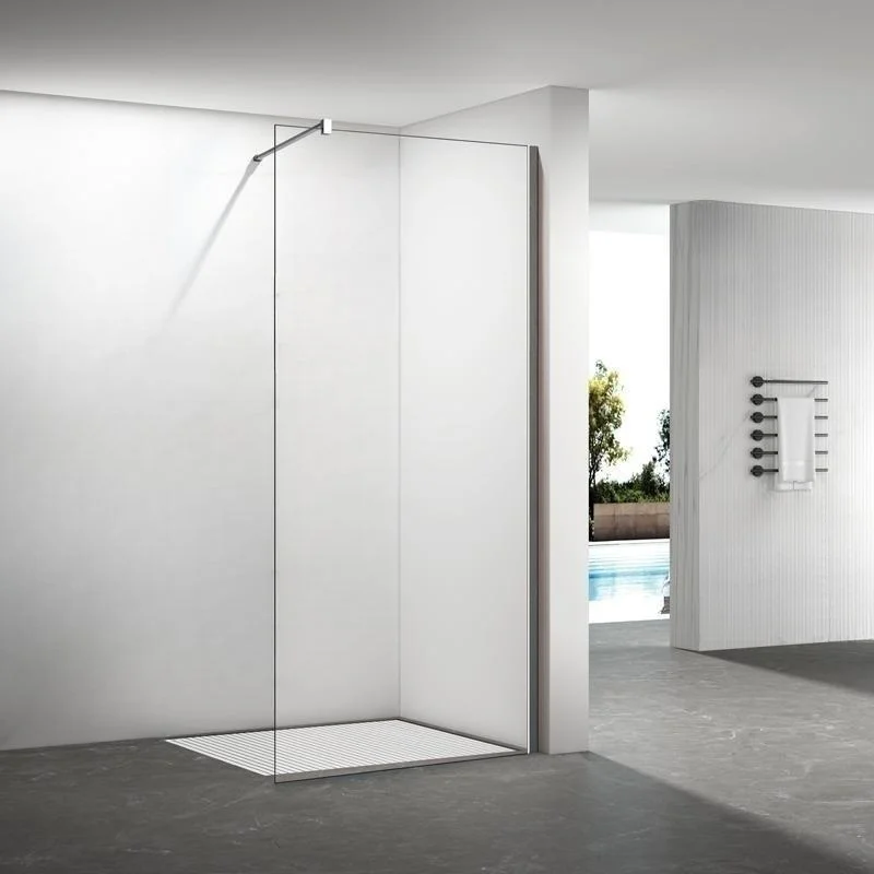 Simple Design Bath 6MM Glass Shower Screen Panel Semi-Frameless Adjustable Shower Screen