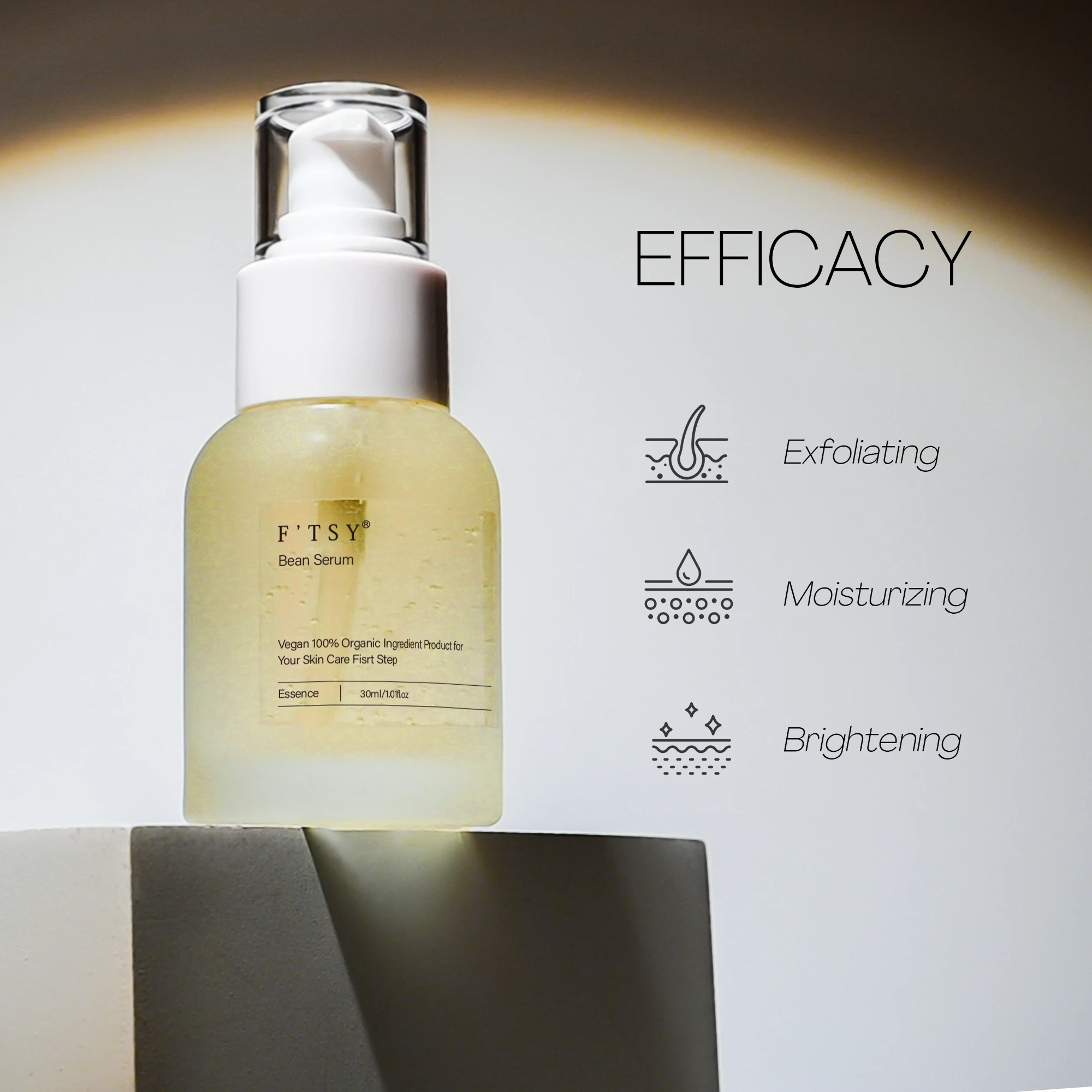 Korean Natural Fermented Soybean Serum Hydrating Exfoliating Bean Serum 1 fl.oz/30ml