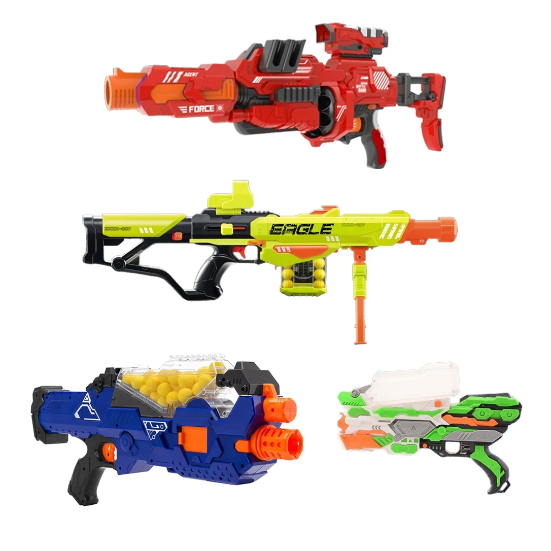 Electric Foam Ball Blaster Gun for Kids Motorized Rapid Fire Shooter Toy with Hopper Feeder 20 Balls Boys Play Toy