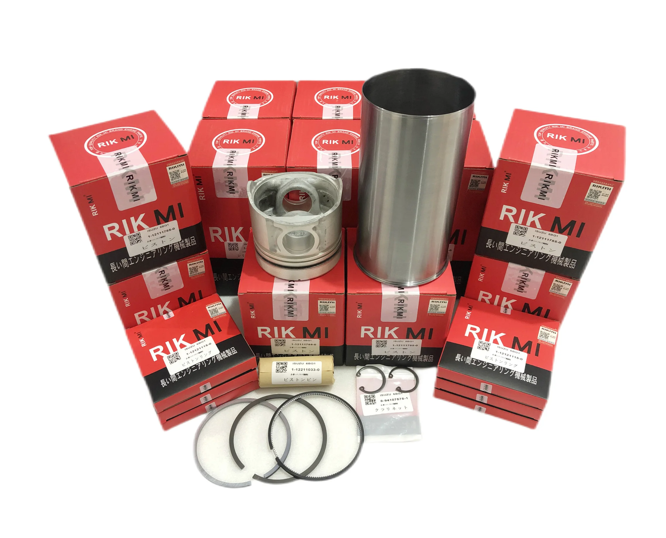 Rikmi high quality 6BG1 Engine Cylinder Liner Kit for Isuzu engine 1-11261389-0 1-12111785-0 1-12121115-0 1-12211033-0