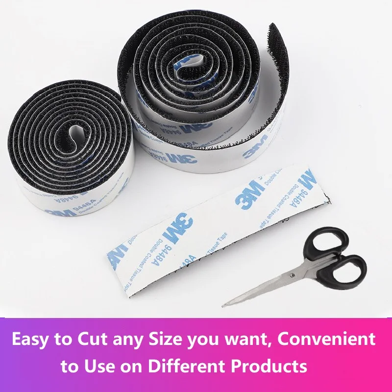 Amazon Hotsale 2.5cm Wide Backing Glue Hook&Loop Tape Strong Adhesive Self-adhesive Hook and Loop 25m/roll