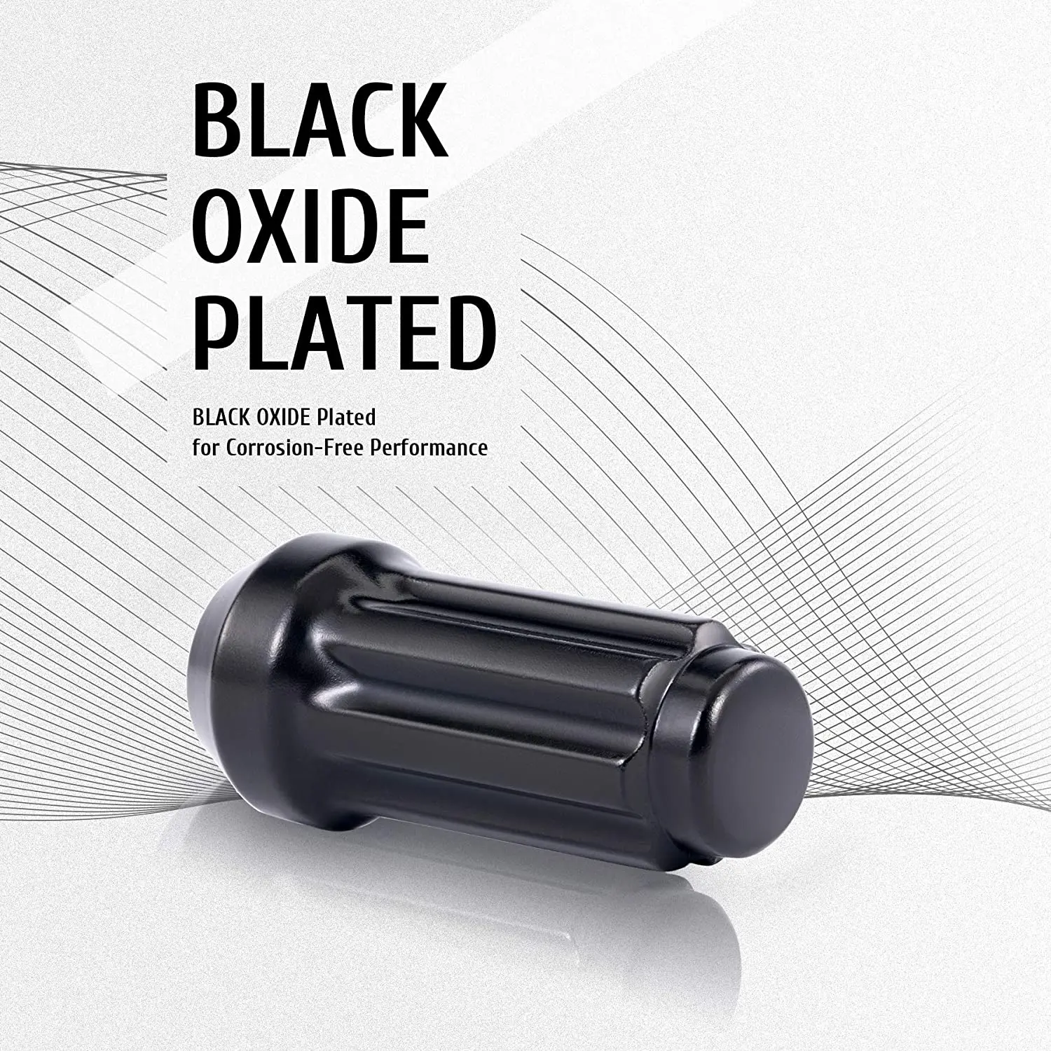 9/16-18 Wheel Lug Nuts 32 Pack, Black 9/16 x 18 Trim Lug Nuts 2 inches Tall Spline Drive Cone Seat with Socket Compatible with D