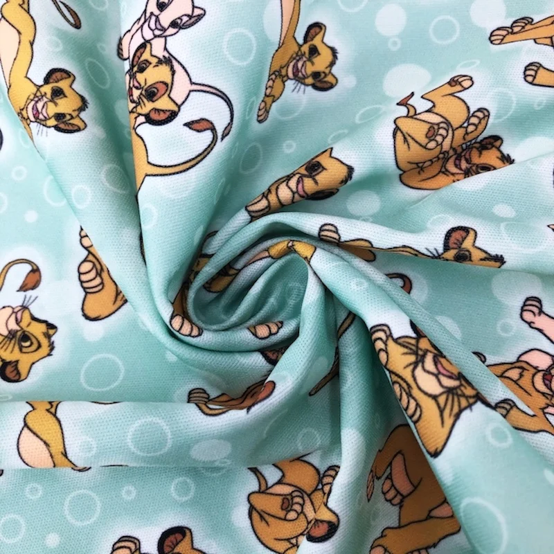 Baby Nappy Cartoon Character Animal Lion Pul Waterproof Knitted Digital Printing Pul Fabric For Diaper