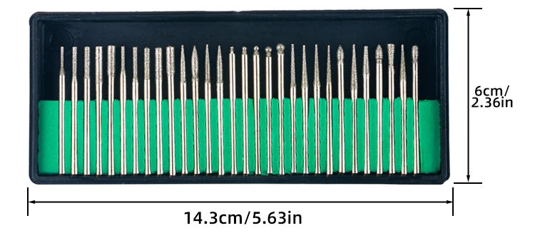 30 Pcs File Shank Cuticle Carving Kit Head Bit Engraving Burr Polishing Alloy Nail Diamond Bits Art Grinding Drill Tool Set Burs
