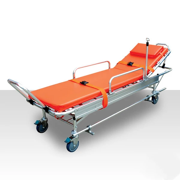 ISO And CE Approved Aluminum Alloy First Aid Ambulance Stretcher Litter Foldaway With Wheels